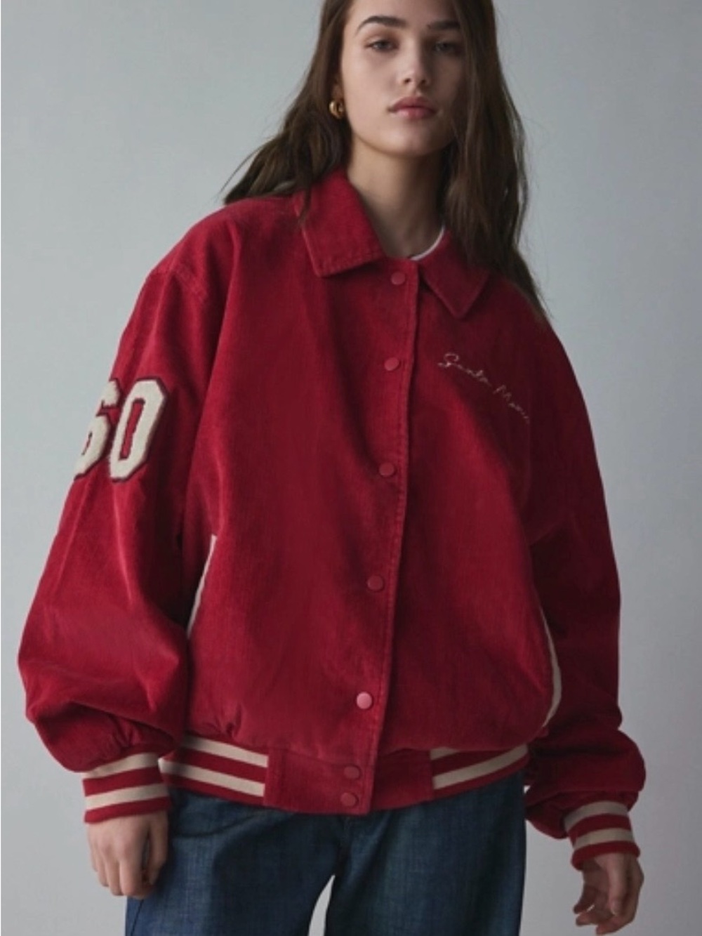 Urban Outfitters BDG Red Corduroy Varsity Jacket - Women